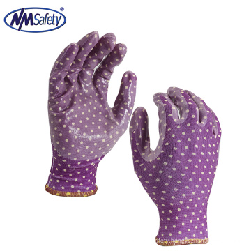 NMsafety 13 gauge gardening protective glove custom pattern NBR garden gloves CE EN388 3121X